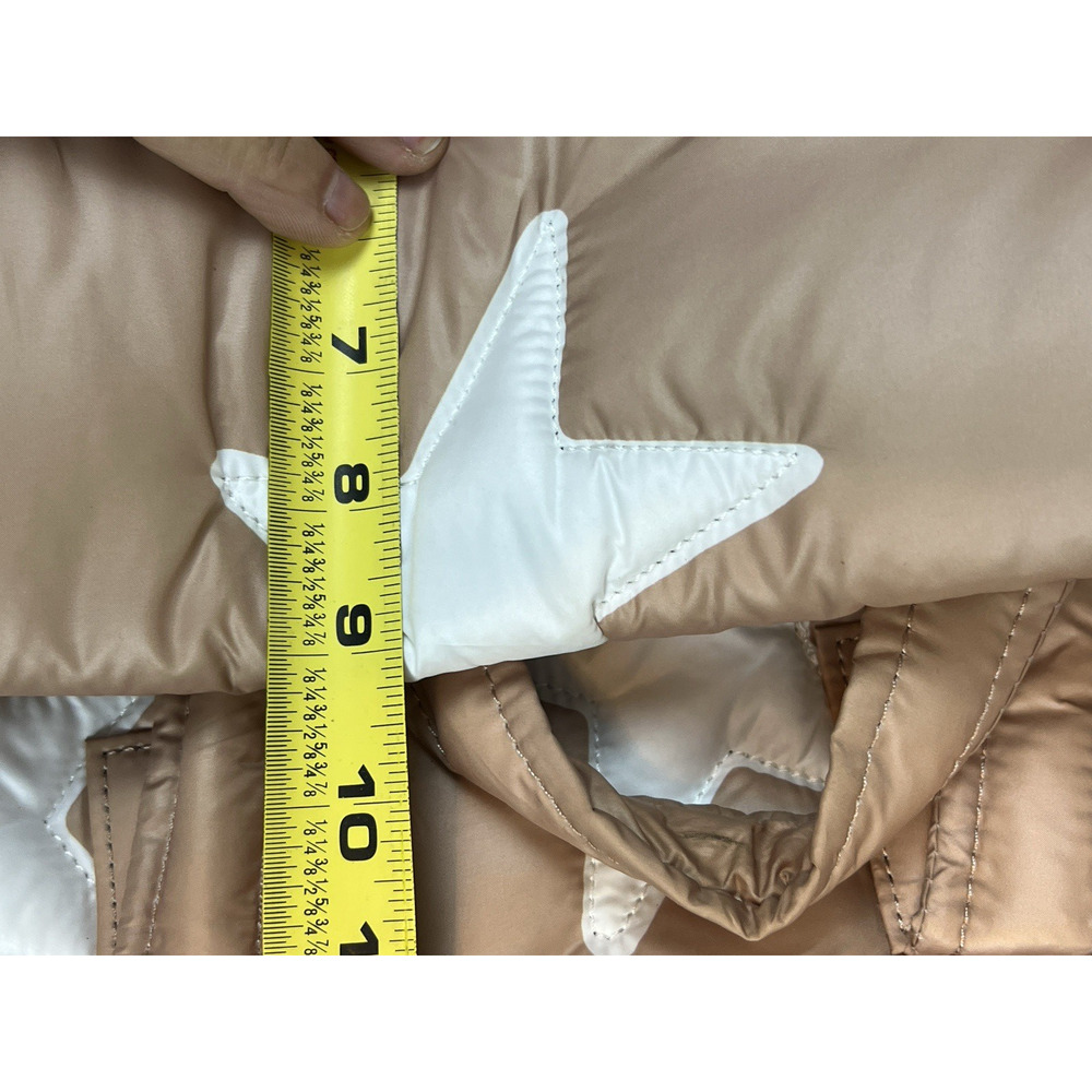 SINCERELY JULES Large Puffer Tote Bag Nude Beige White Stars Quilted Shoulder - Picture 7 of 7